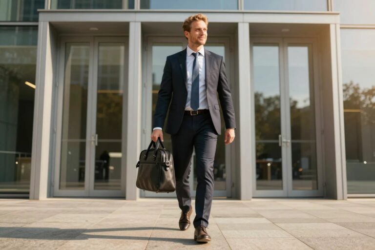Selbstbewusster Unternehmer schreitet vorwärts — nächstes Kapitel